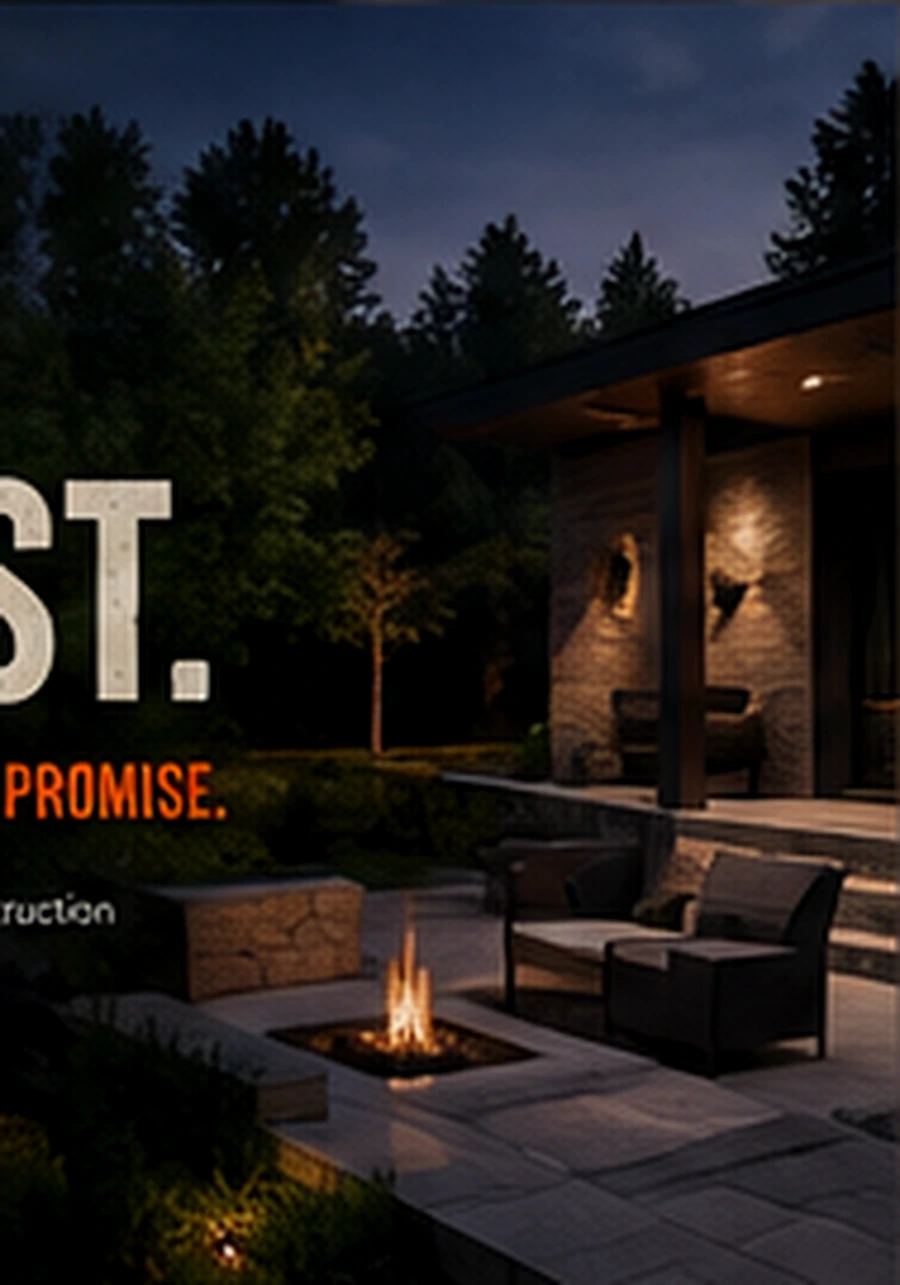 Crafted outdoor stonework and timber construction